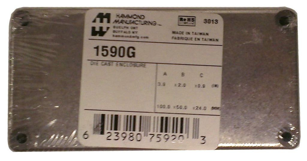 [Australia - AusPower] - Hammond 1590G Diecast Aluminum Enclosure -- Inches (3.9" x 2.0" x 0.9") mm (100mm x 50mm x 24mm) 