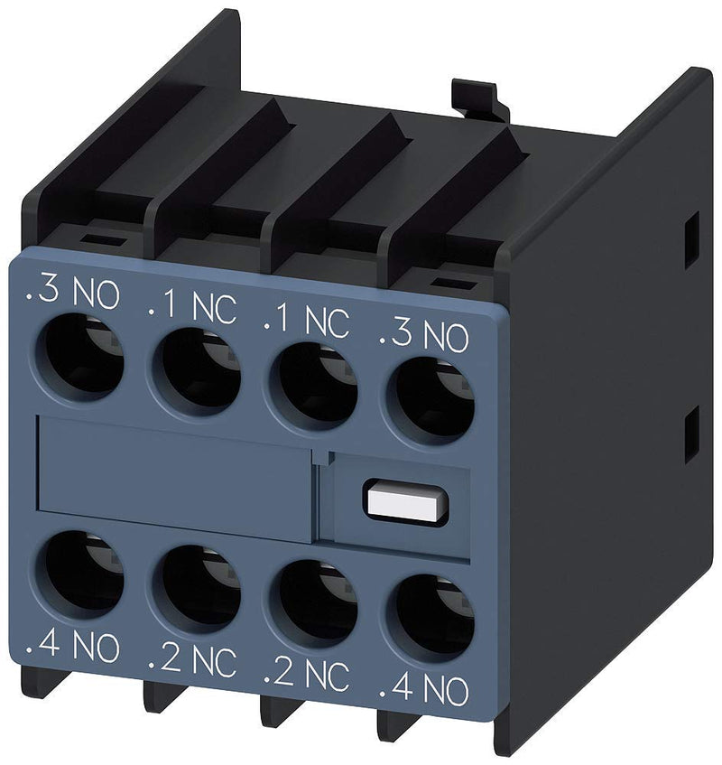 [Australia - AusPower] - SIEMENS 3RH29111FA22 Auxiliary Contact Block, IEC Style, 2NO+2NC, Front Mounting, for Use with 3RT2/3RH2 Size S00-S3, Screw Terminal 