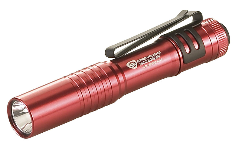 [Australia - AusPower] - Streamlight 66323 MicroStream Ultra-Compact Aluminum body Flashlight with AAA Alkaline Battery - 45 Lumens, Red 