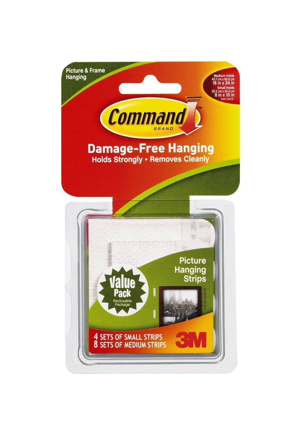 [Australia - AusPower] - Command 4-packages of Small & Medium Picture Hanging Strips, Indoor Use (17203-ES) 