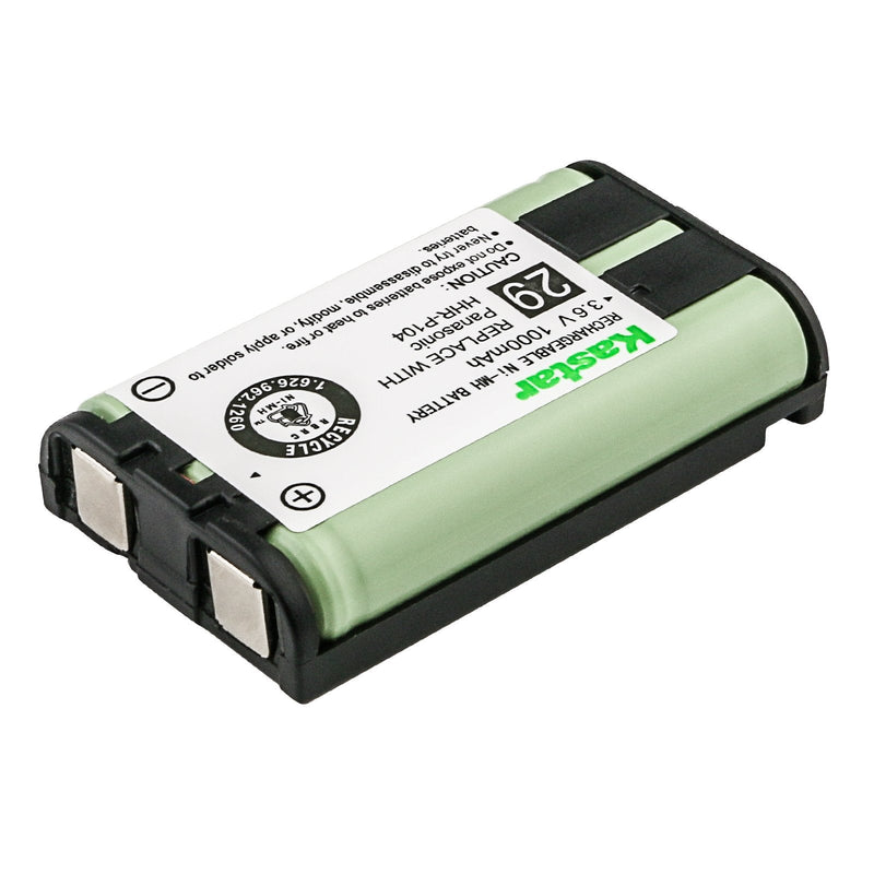 [Australia - AusPower] - Kastar Cordless Phone Ultra Hi-Capacity Battery Ni-MH, 3.6 Volt, 1000mAh Replacement for Panasonic HHR-P104 HHR-P104A, 23968 439024 439025 439026 439030 439031 Rechargeable Battery 
