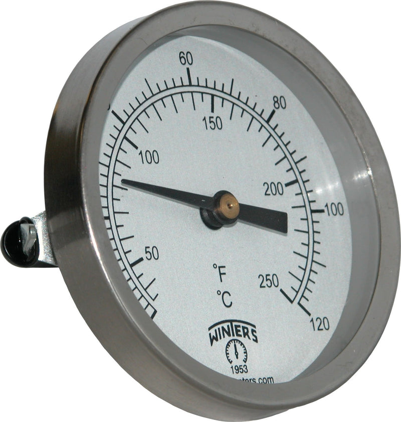 [Australia - AusPower] - Winters TCT Series Dual Scale Mild Steel Clamp-On Thermometer, 2-1/2" Dial, 30-240 F/C Range 