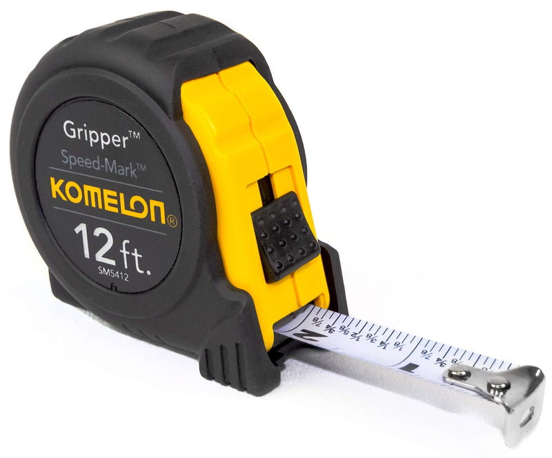 [Australia - AusPower] - Komelon SM5412 Speed Mark Gripper Acrylic Coated Steel Blade Measuring Tape 5/8-Inch x 12-Feet, White 