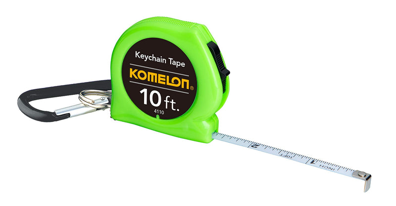 [Australia - AusPower] - Komelon 4110CS Keychain Tape Measure Acrylic Coated Steel Blade 10' by 1/4", color may vary 