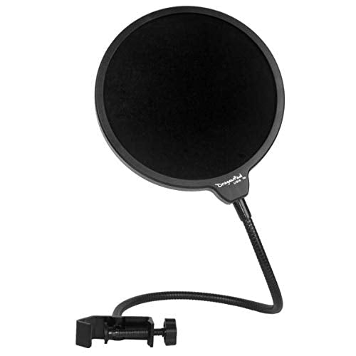 [Australia - AusPower] - Dragonpad USA Microphone Pop Filter, for Blue Yeti, Blue Snowball - Flexible Gooseneck Microphone Mount and Double Layer Sound Shield Guard Windscreen 