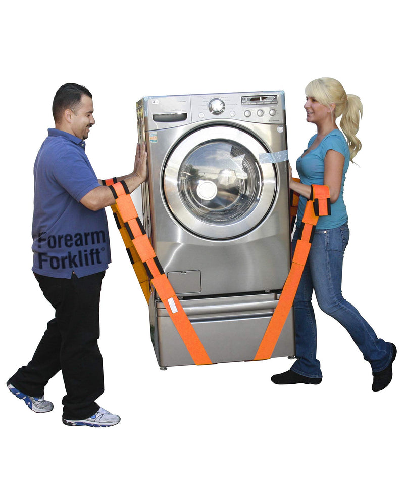 [Australia - AusPower] - Forearm Forklift 2-Person Lifting and Moving Straps; Lift, Move and Carry Furniture, Appliances, Mattresses or Any Item up to 800 lbs. Safely and Easily Like a Pro, Orange 1-Pack 