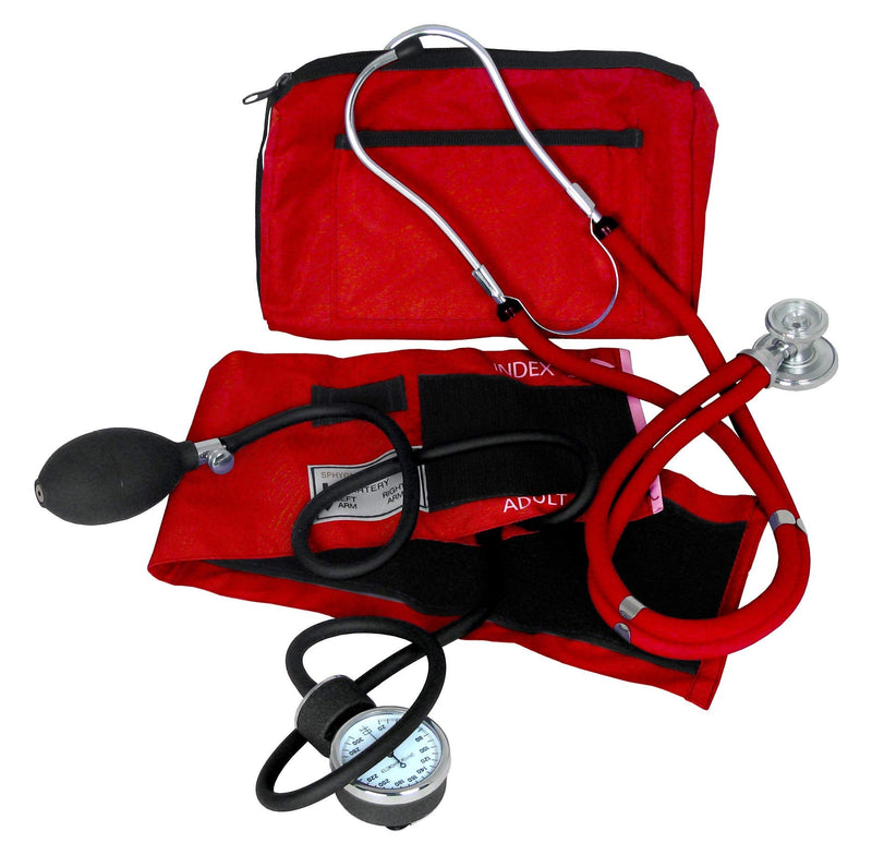 [Australia - AusPower] - Dixie EMS Blood Pressure and Sprague Stethoscope Kit - Red 