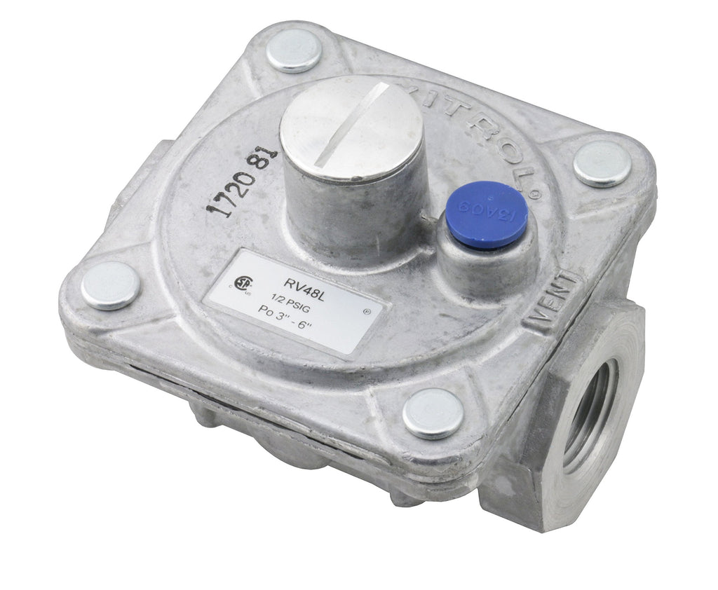 [Australia - AusPower] - Maxitrol RV48L Natural Gas Pressure Regulator, 1/2" FPT Thread, 13/16" In and Out Opening, 1/2 PSIG In, 3"-6" WC Out 1/2" Natural Gas (NG) 
