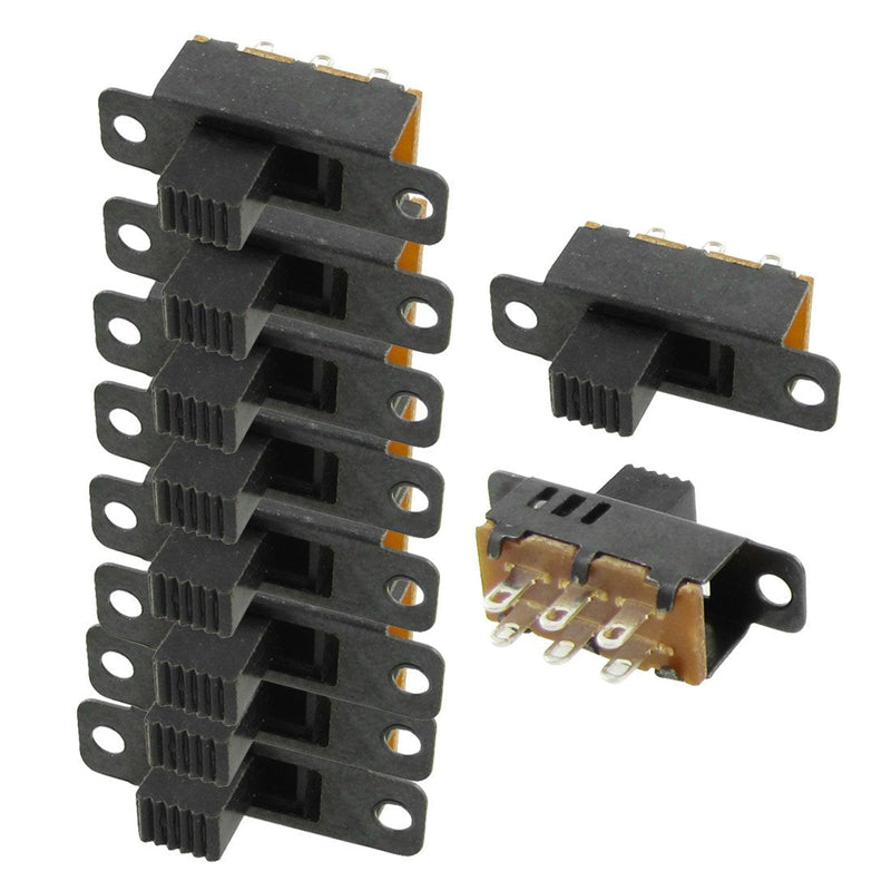 [Australia - AusPower] - uxcell 10 Pcs High Knob 6 Pin 3 Position DPDT Panel Slide Switch 0.5A 50V DC 