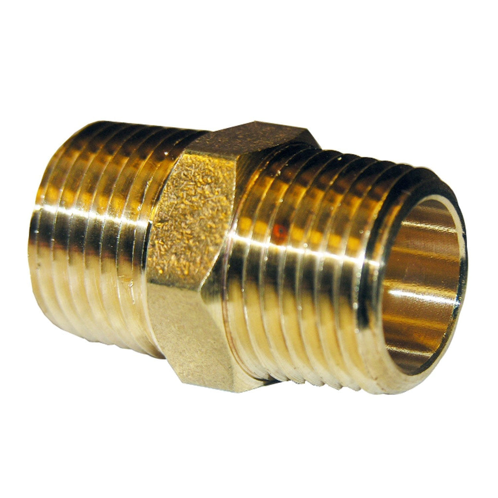 [Australia - AusPower] - LASCO 17-8669 3/4-Inch Male Pipe Thread Brass Hex Nipple 3/4-Inch MPT 1 Pack 