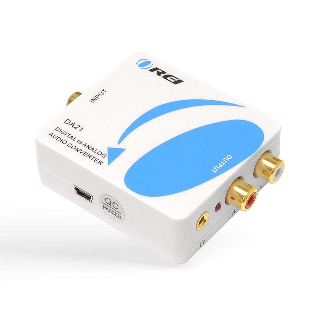 [Australia - AusPower] - OREI Digital to Analog Audio Converter - Optical SPDIF/Coaxial to RCA L/R with 3.5mm Jack Support Headphone/Speaker Output DA21 Digital to Analog Converter 