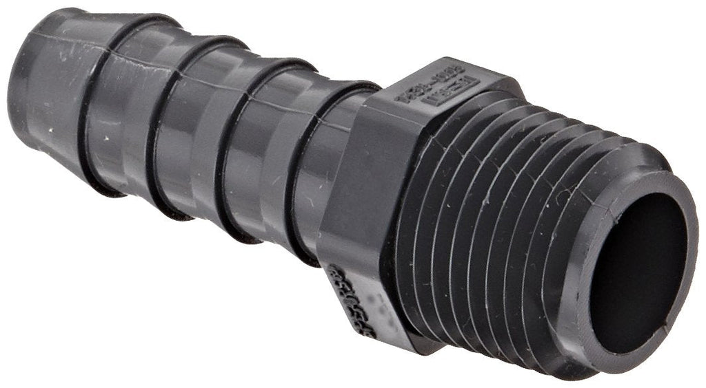 [Australia - AusPower] - Spears 1436 Series PVC Tube Fitting, Adapter, Schedule 40, Gray, 1/2" Barbed x NPT Male 0.5 Inch 