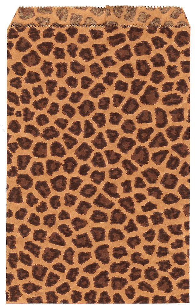 [Australia - AusPower] - 200 pcs Leopard Print Paper Gift Bags Shopping Sales Tote Bags 6" x 9" 
