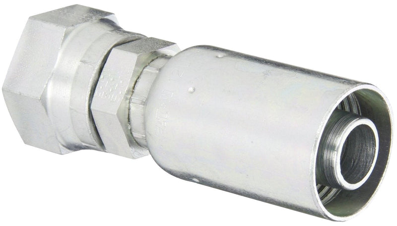 [Australia - AusPower] - EATON Weatherhead Coll-O-Crimp 06910E-608 Female Swivel Fitting, SAE 37 Degree, AISI/SAE 12L14 Carbon Steel, 1/2" Hose ID, 1/2" Tube Size 