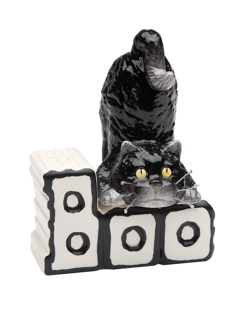 [Australia - AusPower] - Cosmos Gifts Halloween Cat and Boo Salt and Pepper Set, 3-Inch 
