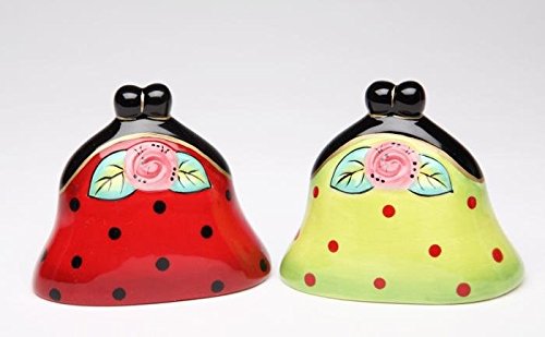 [Australia - AusPower] - 2.5 Inch Red and Green Polka Dot Flower Purses Salt and Pepper Shakers 