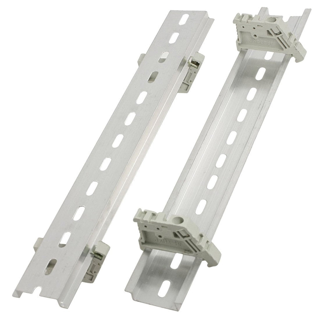 [Australia - AusPower] - uxcell Industrial Plastic End Stoppers + 9.8" 250mm Slotted Aluminum DIN Rail 5 Sets 