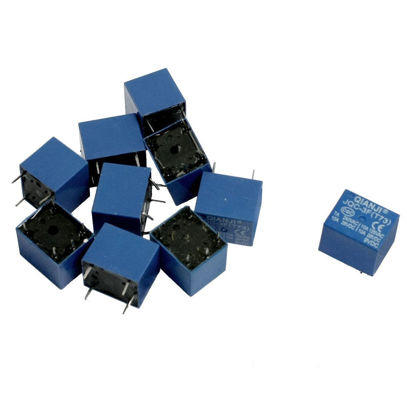 [Australia - AusPower] - uxcell 10 Pcs DC 9V Coil 10A SPST 5 Pin Electromagnetic Relays PCB Type JQC-3F 