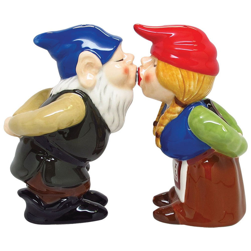 [Australia - AusPower] - Religious Gifts Kissing Gnomes Ceramic Magnetic Salt and Pepper Shaker Set 