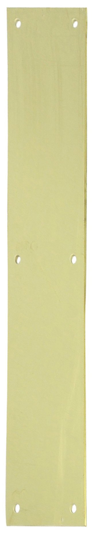 [Australia - AusPower] - Rockwood 70B.3 Brass Standard Push Plate, Four Beveled Edges, 15" Height x 3-1/2" Width x 0.050" Thick, Polished Clear Coated Finish 