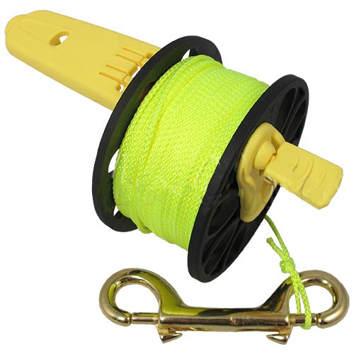 [Australia - AusPower] - Scuba Choice Scuba Diving Compact Finger Spool with Yellow Plastic Handle, 167', Yellow Line 