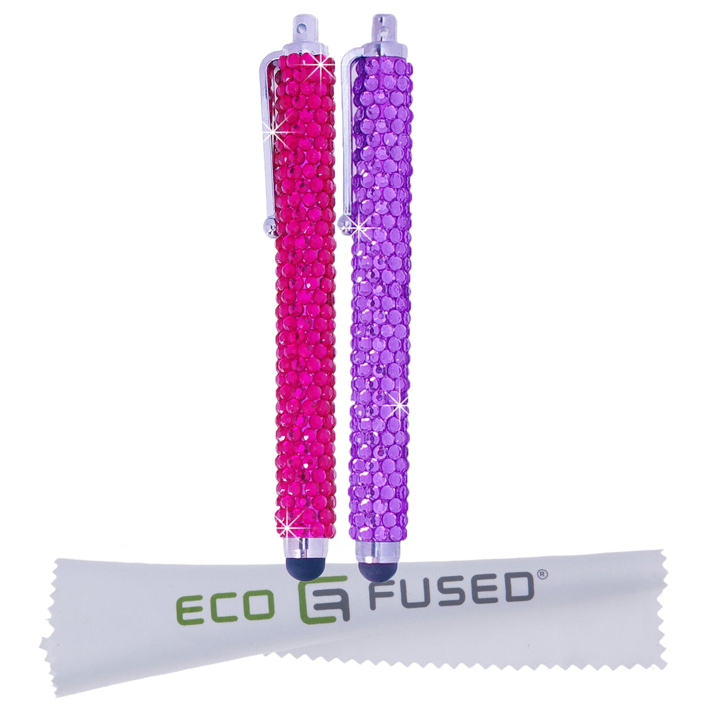 [Australia - AusPower] - Eco-Fused Universal Bling Stylus Pens - 2 Long Gem Covered Stylus Pens - for All Capacitive Touchscreen Devices - iPad, iPhone, Samsung Phones, All Android Phones, Tablets and More 