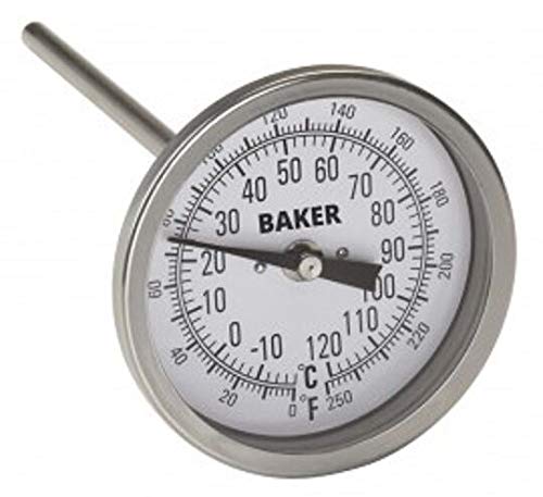 [Australia - AusPower] - Baker T3006-250 Bimetal Thermometer, 0 to 250°F (-20 to 120°C) 