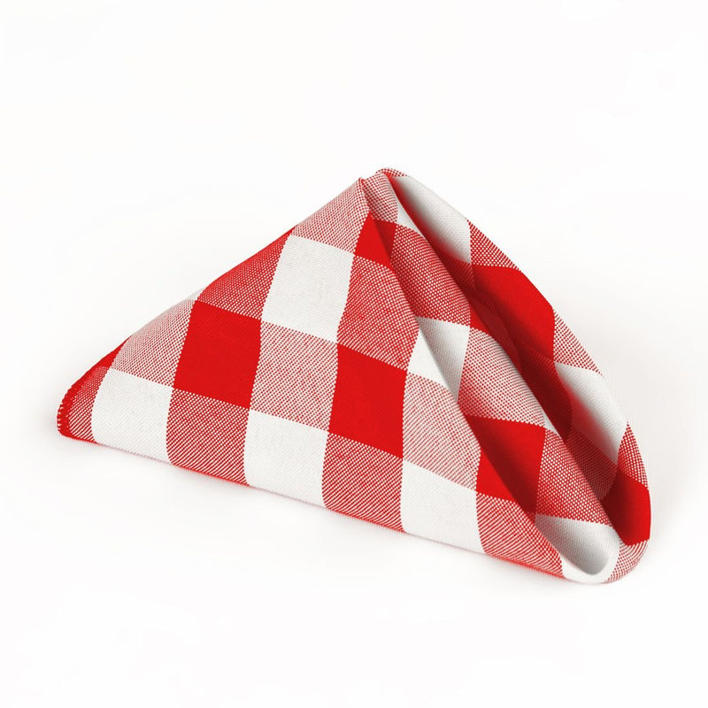 [Australia - AusPower] - LinenTablecloth 15-Inch Polyester Napkins (1-Dozen) Red & White Checker 