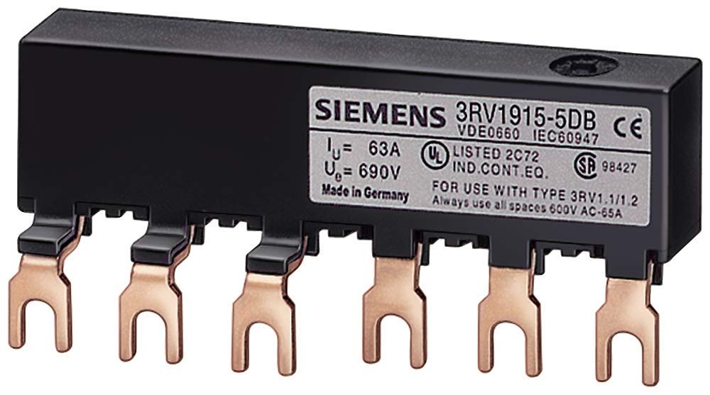 [Australia - AusPower] - Siemens 3RV19 15-5DB Connecting Piece For Three Phase Busbar, 45mm Modular Spacing, S00 Motor Starter Protector 