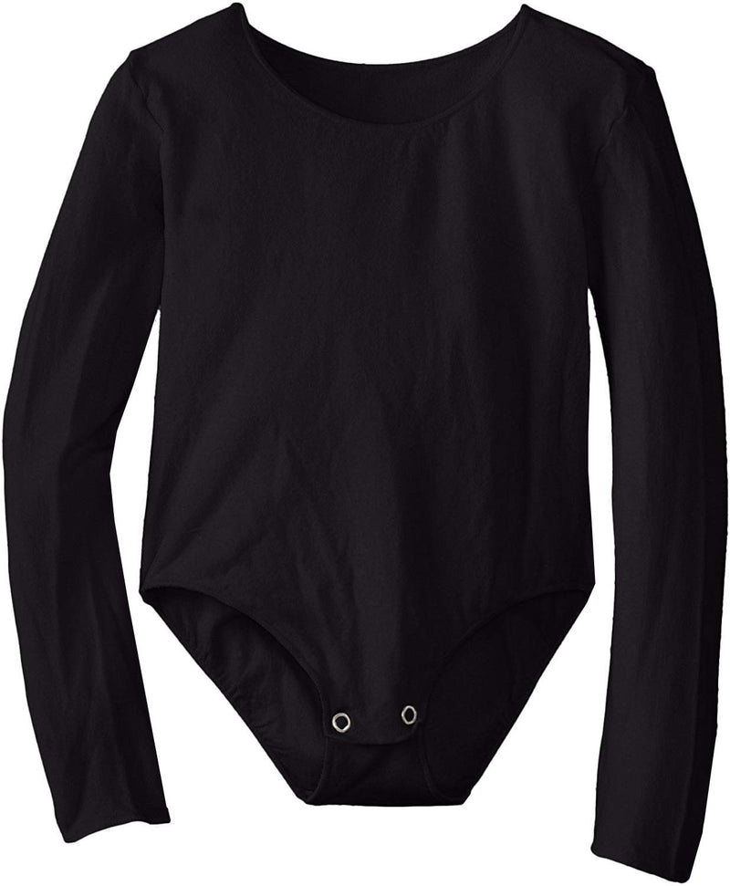 [Australia - AusPower] - ToBeInStyle Girl's Long Sleeve Bikini Leotard Layering Bodysuit Snap Crotch Closure X-Large (Age:12-24, Weight: 57-63 Lbs) Black 