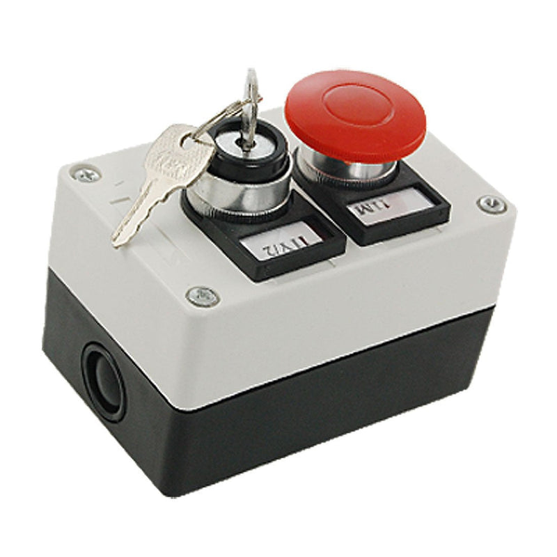 [Australia - AusPower] - uxcell Lock Key Button On/off Switch Red Mushroom Push Button Station 