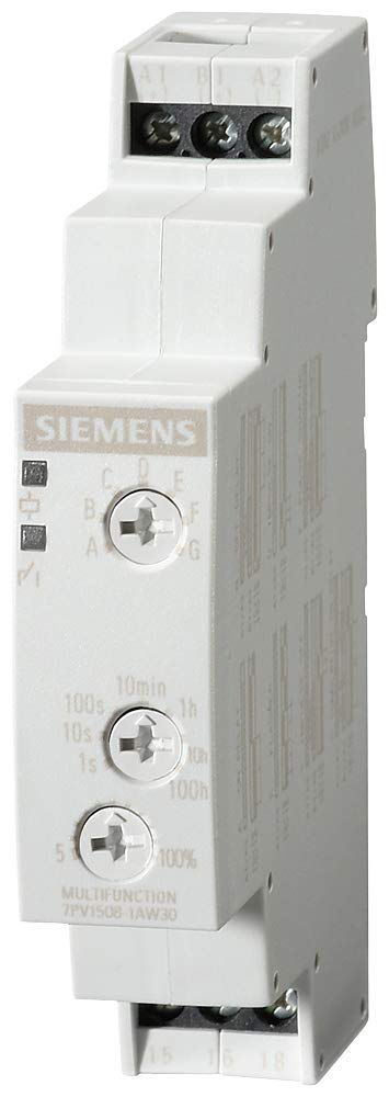 [Australia - AusPower] - Siemens 7PV1508-1AW30 Timing Relay, Multifunction, 7 Functions, 0.05s-100h Time Setting Range, 12-240VAC/DC Control Voltage 