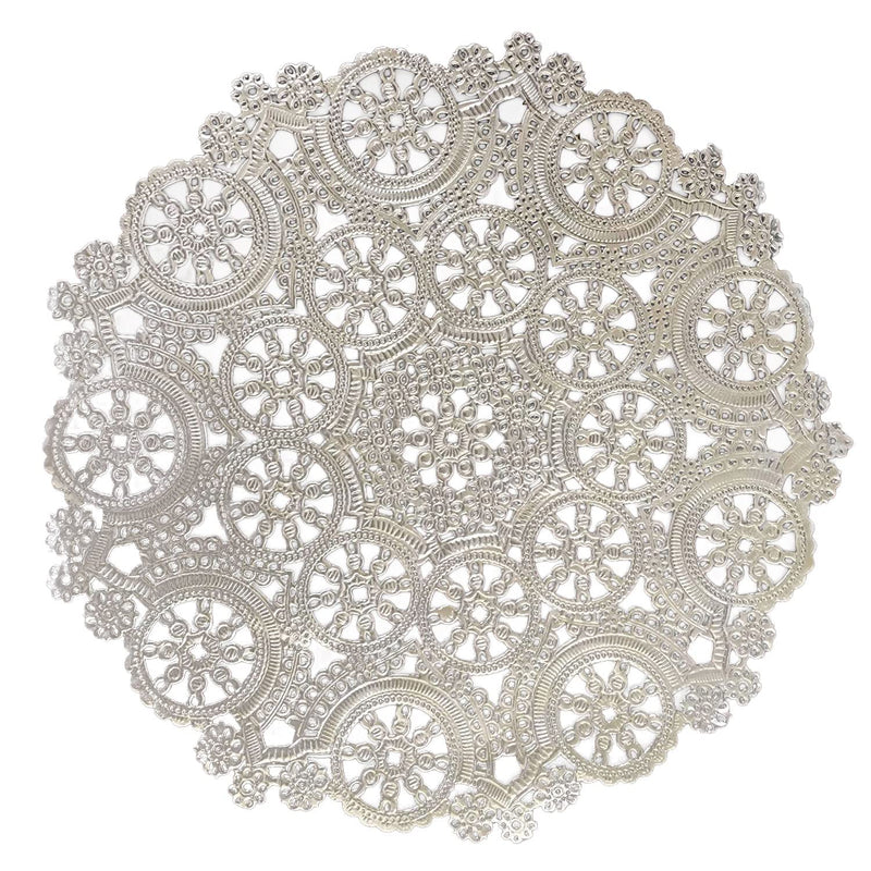 [Australia - AusPower] - Royal Lace Fine Quality Paper Products, Medallion Lace Round Paper Doilies, 10-Inch, Silver, Pack of 8 
