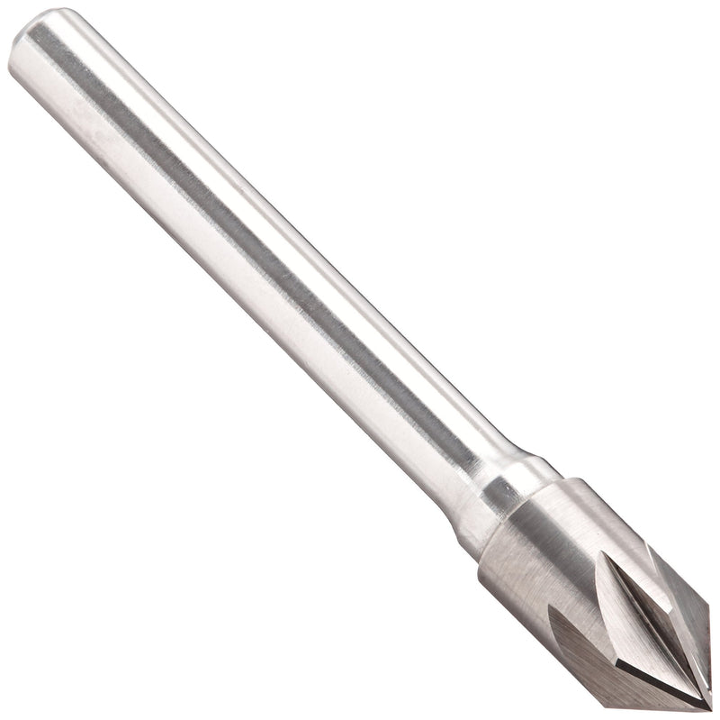 [Australia - AusPower] - KEO 55794 Solid Carbide Single-End Countersink, Uncoated (Bright) Finish, 6 Flutes, 82 Degree Point Angle, Round Shank, 1/4" Shank Diameter, 3/8" Body Diameter 