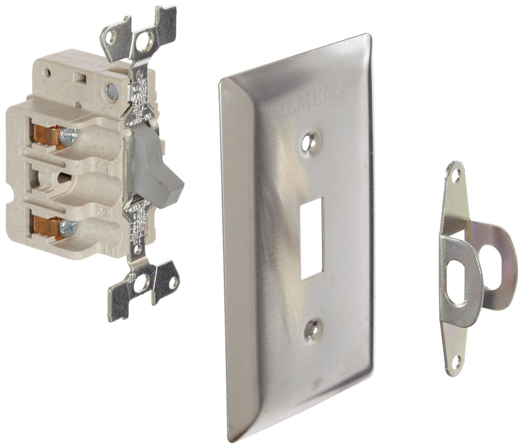 [Australia - AusPower] - Siemens MMSKS1 Fractional HP Switch, Single and 3 Phase, Open Switch, Stainless Steel Flush Plate, Toggle Operator Type, Standard Switch Feature, 2 Poles 