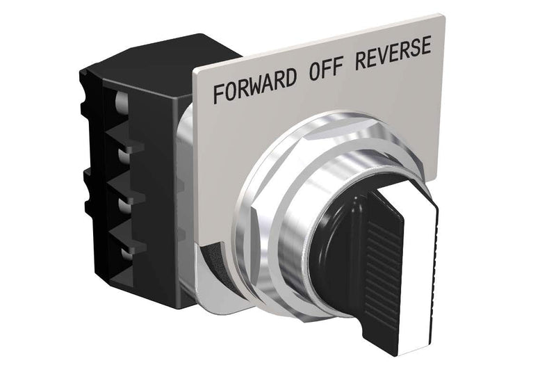 [Australia - AusPower] - Siemens 49SAS02 Pilot Device, Forward-Off-Reverse Selector Switch, 25, 26 Class, 1, 12, 4/4X Enclosure Type, 0-8 Controller Size 