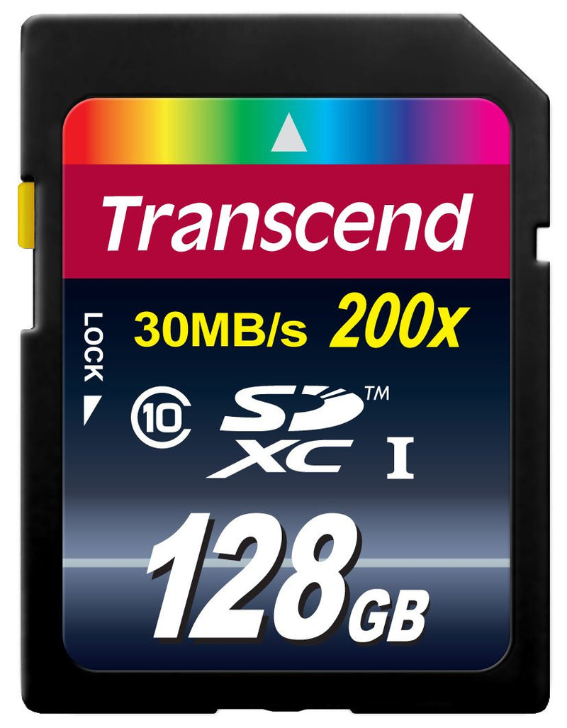 [Australia - AusPower] - Transcend 128GB SDXC Class 10 Flash Memory Card Up to 30MB/s (TS128GSDXC10) Card Only Standard Packaging 