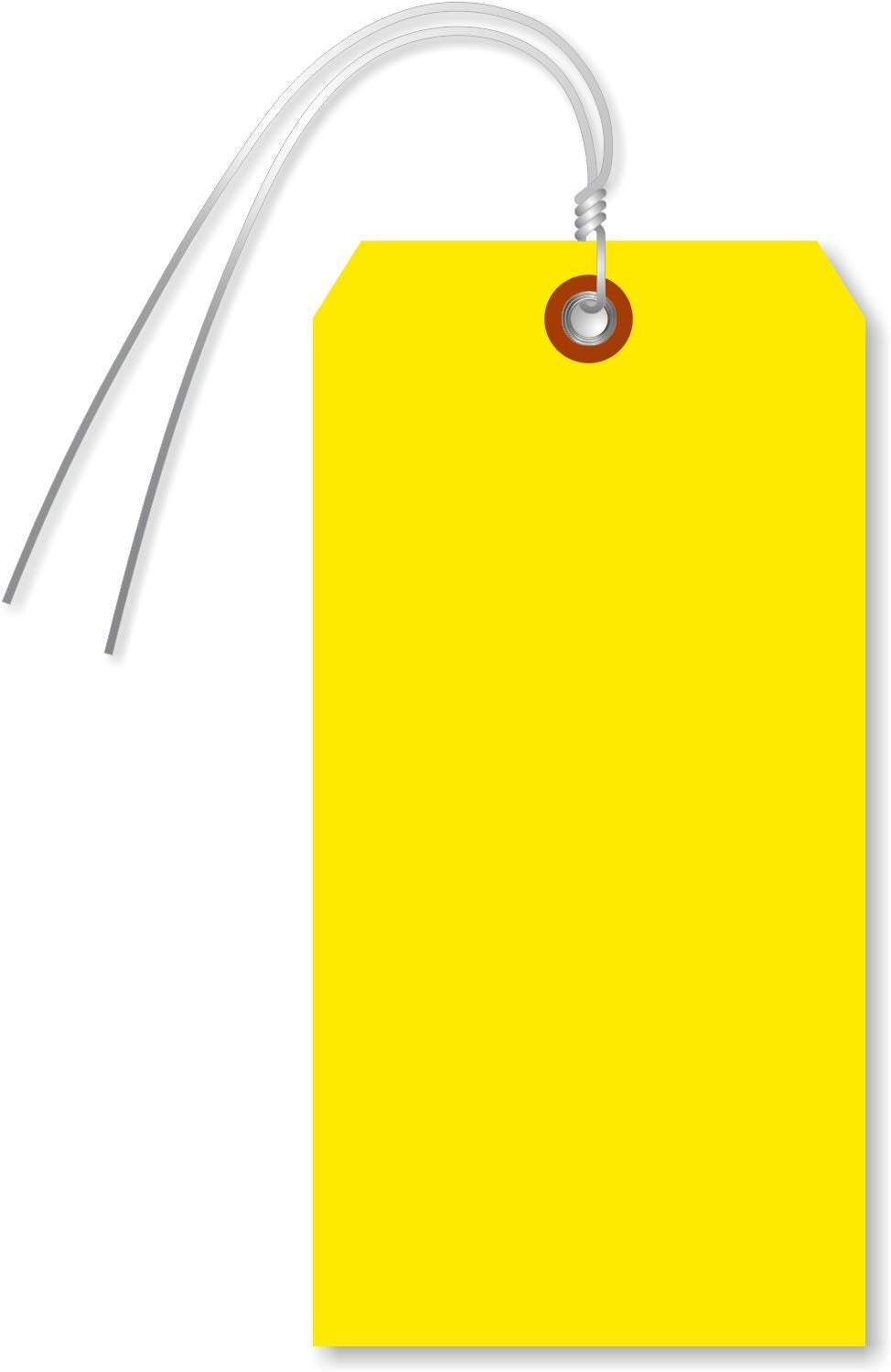 [Australia - AusPower] - SmartSign Blank Yellow Tag with Wire | 6 1/4" x 3 1/8" Tear Proof Polypropylene, Pack of 25 