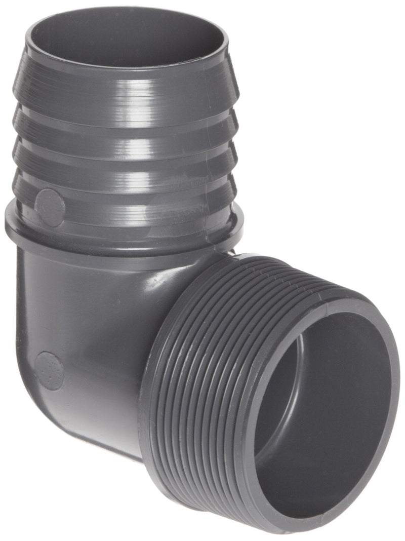 [Australia - AusPower] - Spears 1413 Series PVC Tube Fitting, 90 Degree Elbow, Schedule 40, Gray, 1-1/2" Barbed x NPT Male 