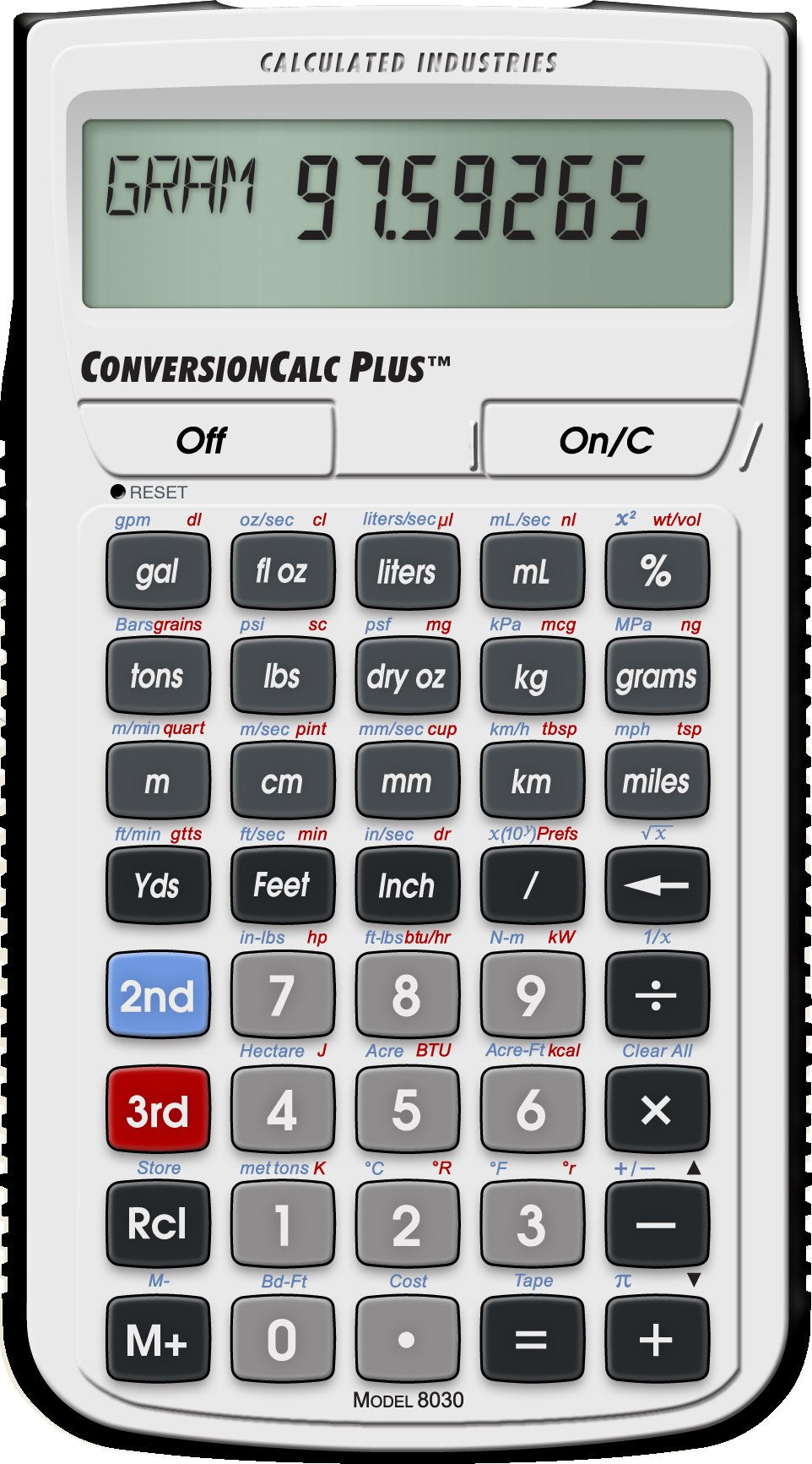 [Australia - AusPower] - Calculated Industries 8030 ConversionCalc Plus Ultimate Professional Conversion Calculator Tool for Health Care Workers, Scientists, Pharmacists, Nutritionists, Lab Techs, Engineers and Importers 1 Pack 