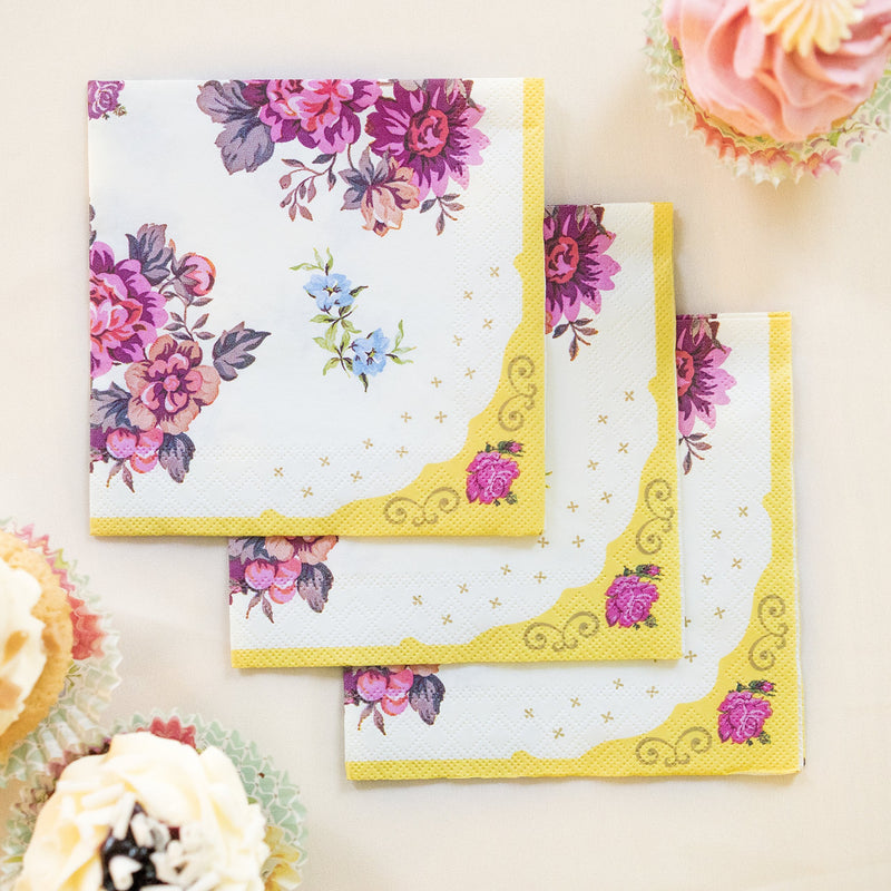 [Australia - AusPower] - Talking Tables Tea Party Floral Napkins | Truly Scrumptious | Also Great for Birthday Party, Baby Shower, Wedding and Anniversary | Paper, 30 Pack 1 