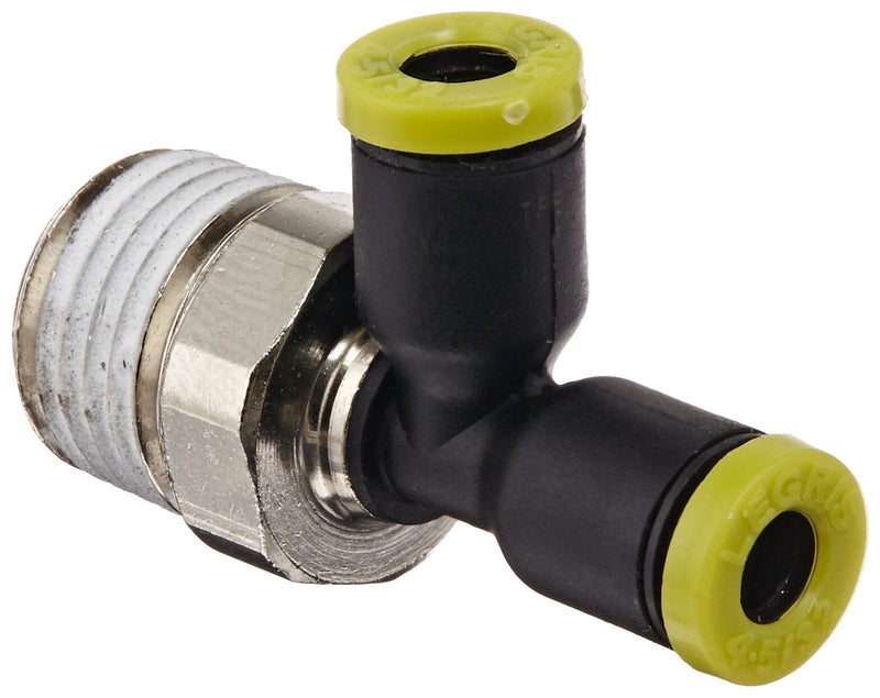 [Australia - AusPower] - Legris 3103 04 13 Nylon & Nickel-Plated Brass Push-to-Connect Fitting, Run Tee, 5/32" or 4 mm Tube OD x 1/4" BSPT Male 