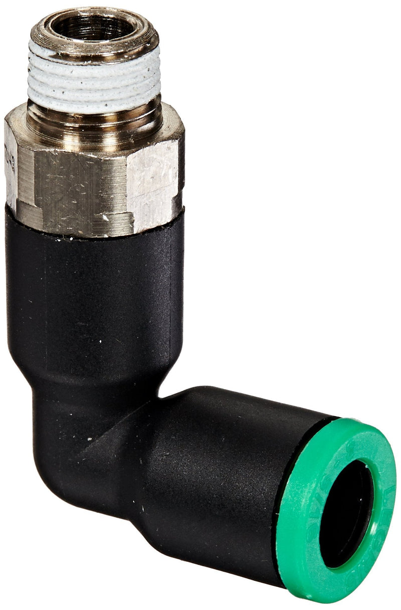 [Australia - AusPower] - Legris 3129 08 11 Nylon & Nickel-Plated Brass Push-to-Connect Fitting, 90 Degree Extended Elbow, 5/16" or 8 mm Tube OD x 1/8" NPT Male 