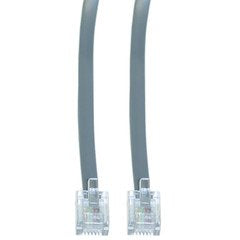 [Australia - AusPower] - PCCONNECT RJ11, 6P / 4C, Silver Satin Flat Cable, 1:1, 14 feet Cable (Data) 