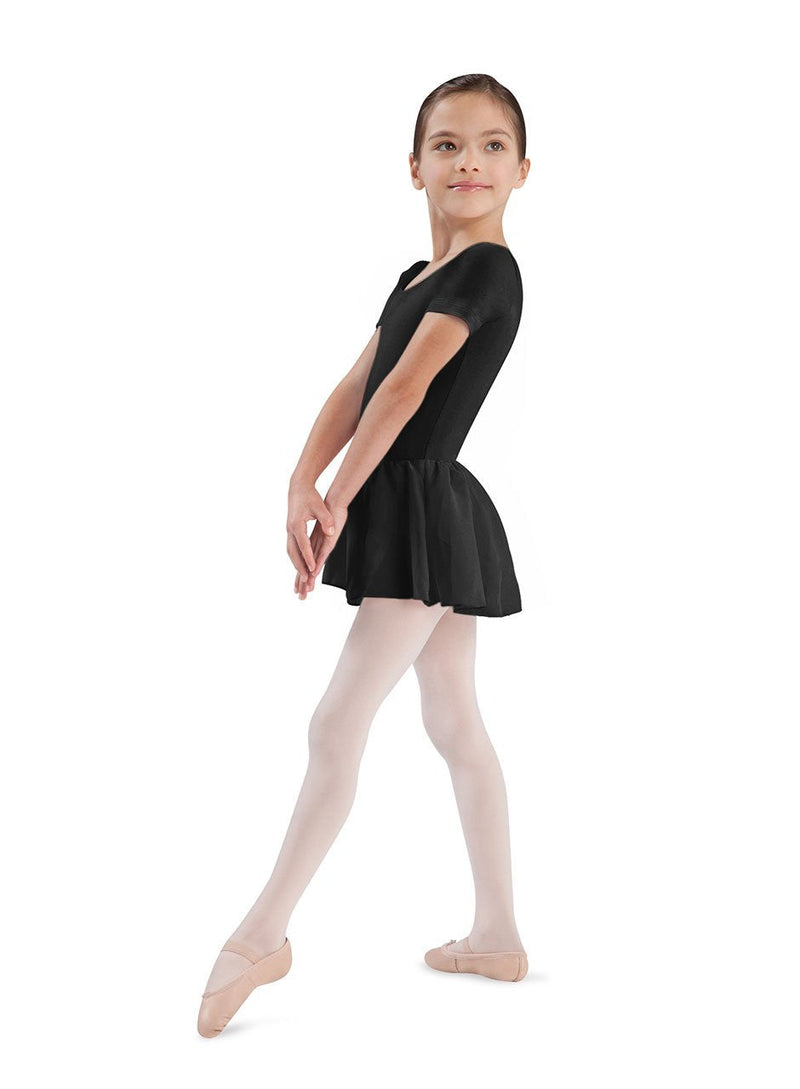 [Australia - AusPower] - Bloch Dance Girls Tiffany Short Sleeve Leotard with Skirt Size 2-4 Black 