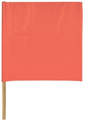 [Australia - AusPower] - Safety Flag SF18-24 18-Inch Vinyl Safety Flags with Dowel, Red/Orange 