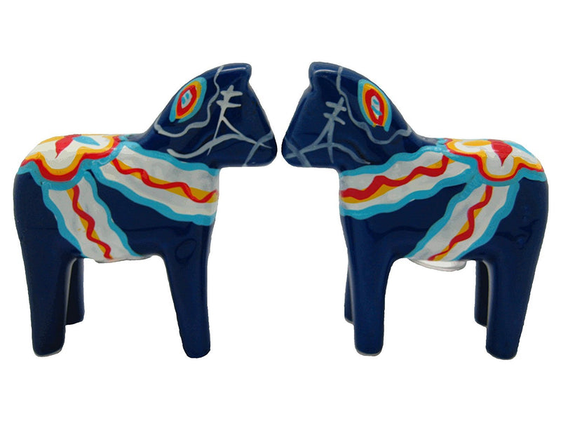[Australia - AusPower] - Blue Swedish Themed Dala Horse 3.25" Ceramic Salt & Pepper Shaker Set | ScandinavianGiftOutlet Blue 