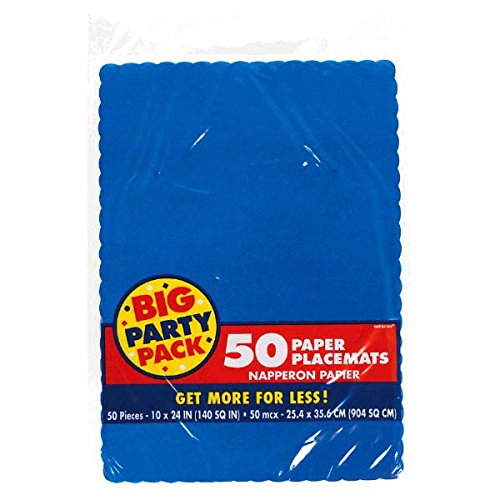 [Australia - AusPower] - Bright Royal Blue Paper Placemats, 50 Ct. | Party Tableware 