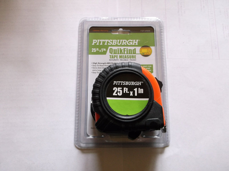[Australia - AusPower] - Pittsburgh 25 ft. x 1-Inch QuikFind Tape Measure 