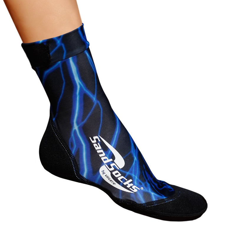 [Australia - AusPower] - Sand Socks for Beach Soccer, Sand Volleyball and Snorkeling X-Small Blue Lightning 